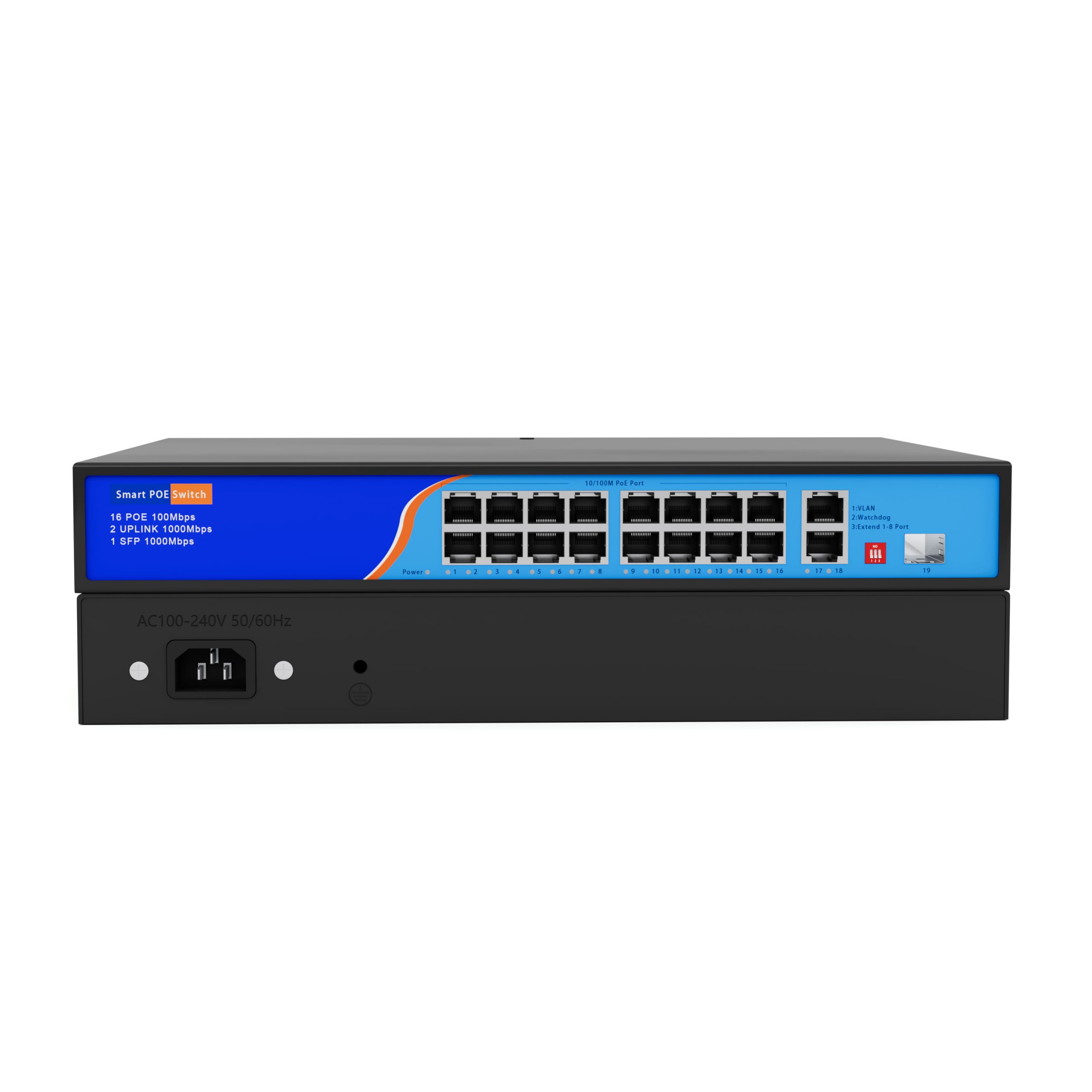 HC-F16021GP 16 Port POE Switch with 1 Gigabit Uplink Port 1 SFP Port - Image 5