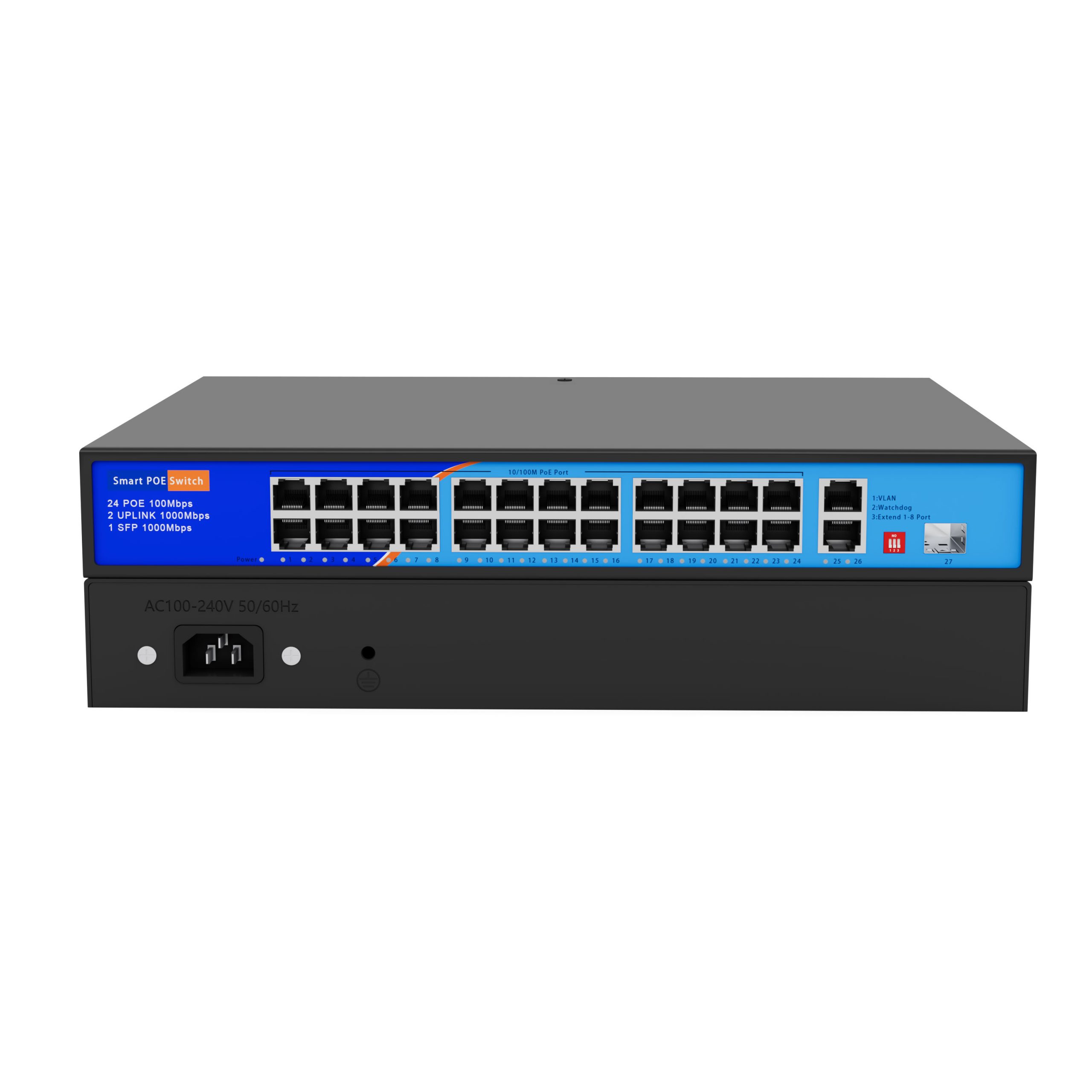 HC-F24021GP 24 Port POE Switch with 2 Uplink Gigabit Port 1 SFP Port - Image 2