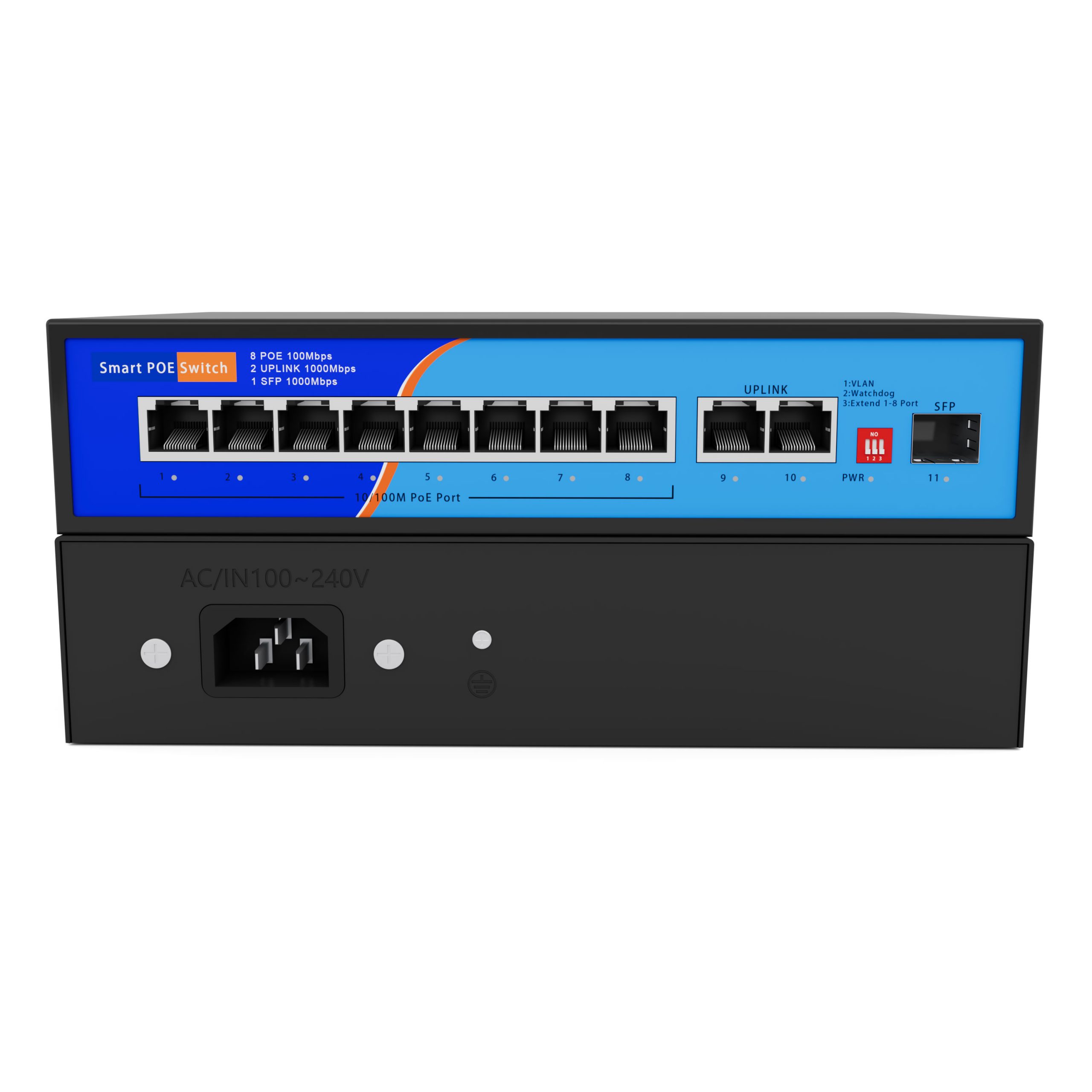HC-F08021GP 8 POE Switch with 2 Gigabit Port 1 SFP Port - Image 4