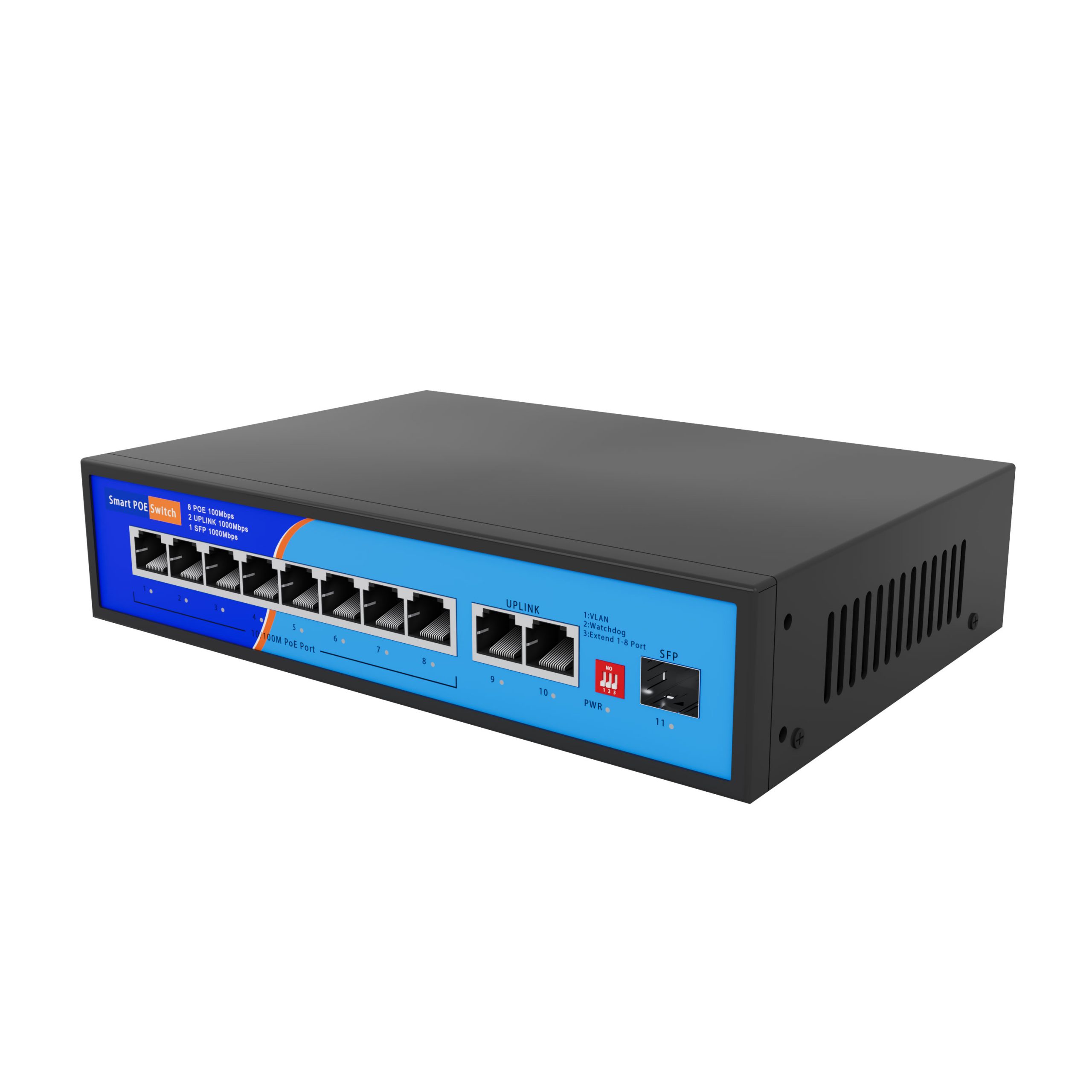 HC-F08021GP 8 POE Switch with 2 Gigabit Port 1 SFP Port - Image 2