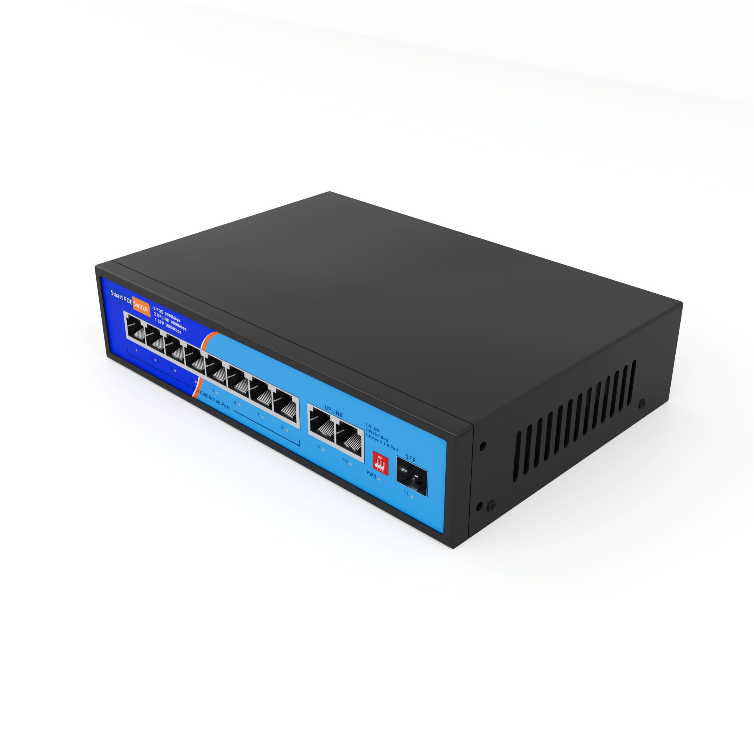 HC-G08021P 8 Port Full Gigabit POE Switch with 2 Uplink Port 1 SFP Port - Image 3