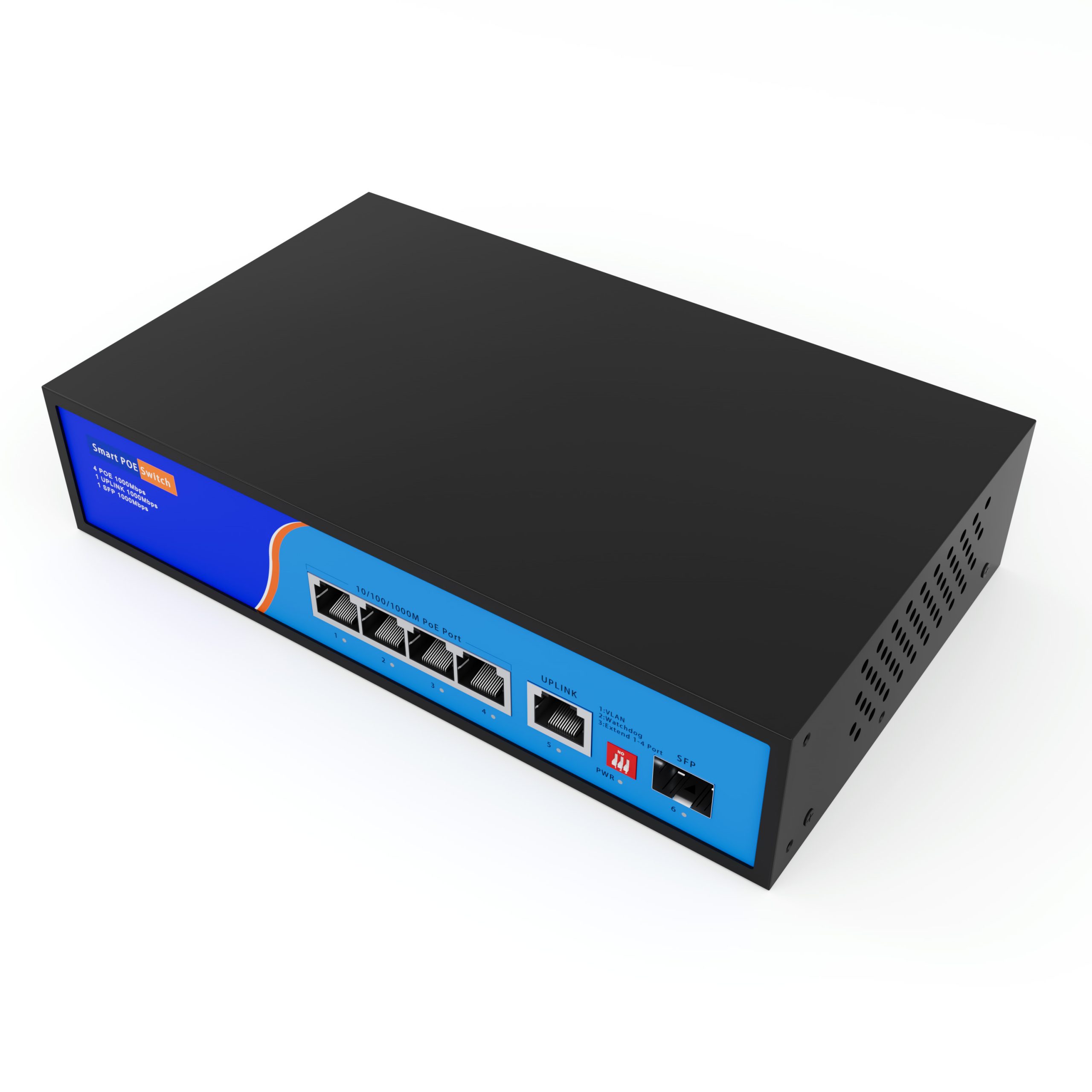 HC-G04011P 4 Port Full Gigabit POE Switch with 1 Gigabit Uplink Port 1 SFP Port - Image 3