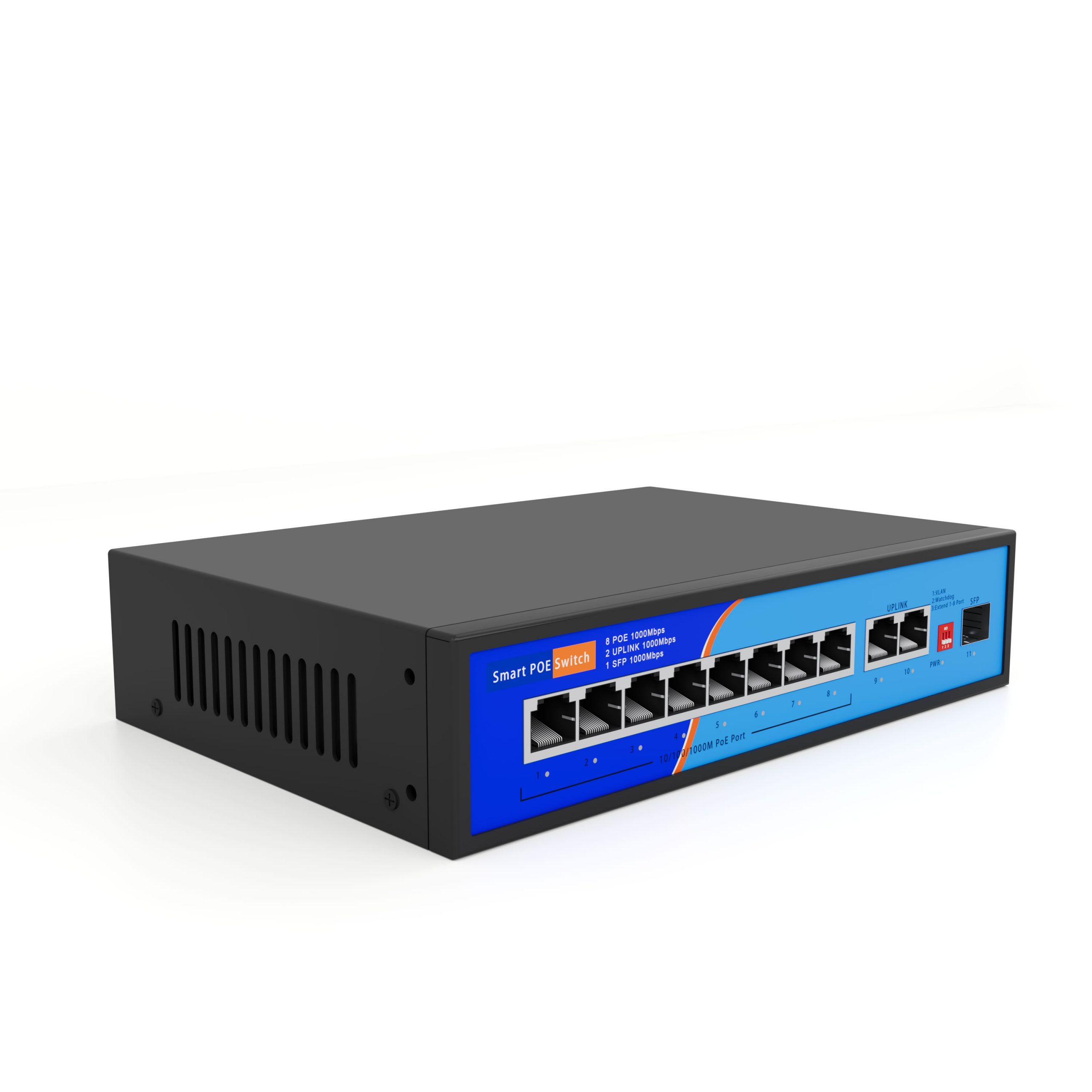 HC-G08021P 8 Port Full Gigabit POE Switch with 2 Uplink Port 1 SFP Port - Image 2