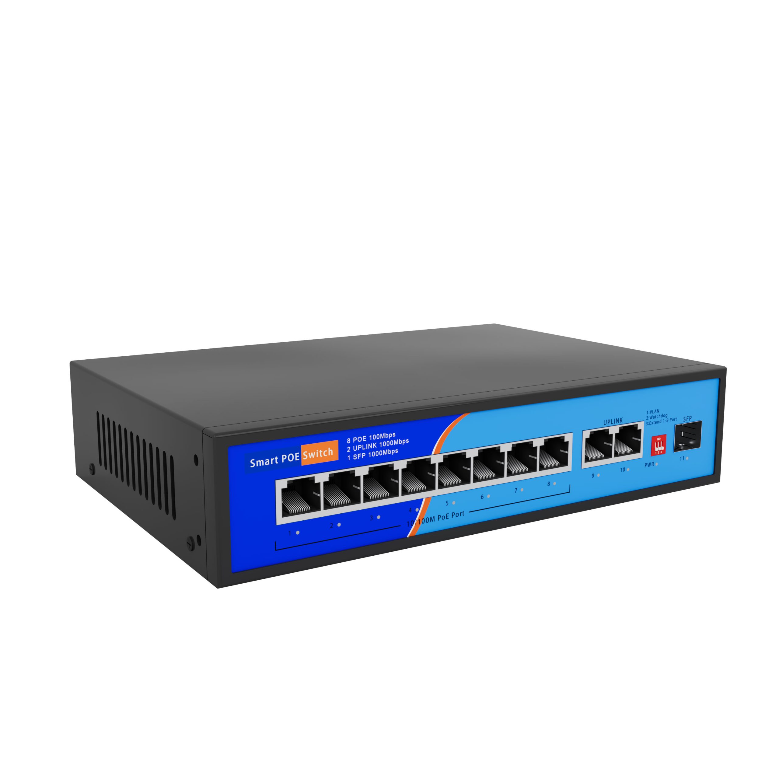 HC-F08021GP 8 POE Switch with 2 Gigabit Port 1 SFP Port - Image 3