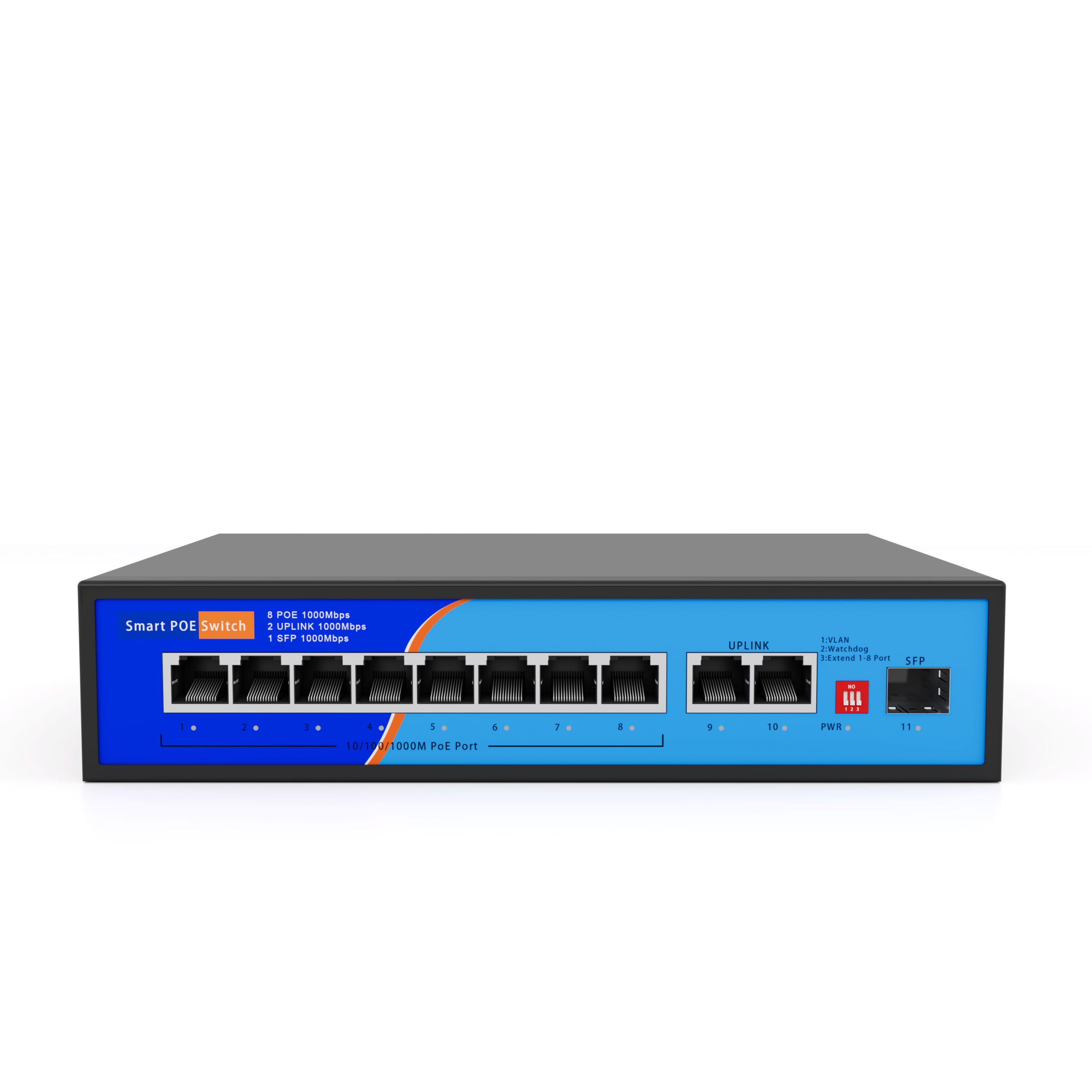 HC-G08021P 8 Port Full Gigabit POE Switch with 2 Uplink Port 1 SFP Port