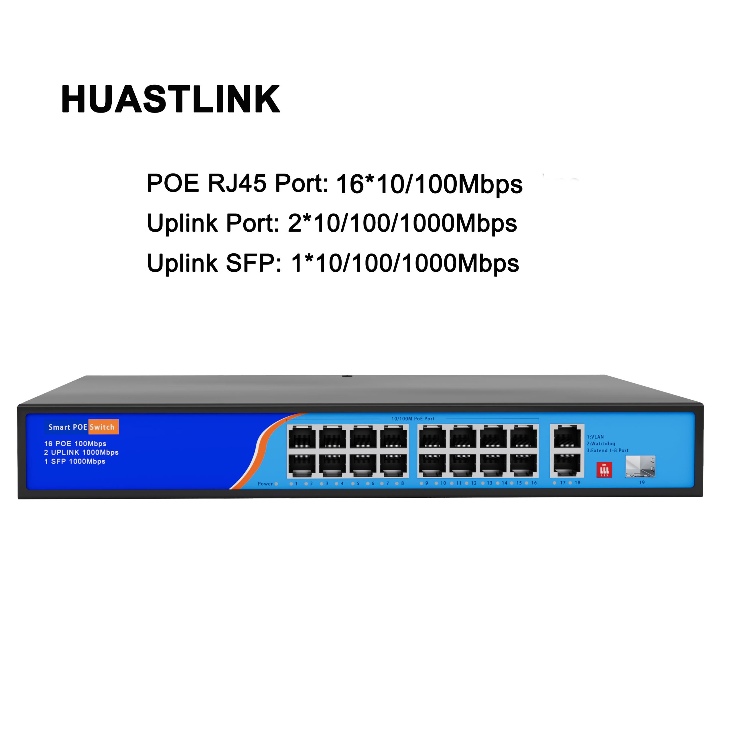 HC-F16021GP 16 Port POE Switch with 1 Gigabit Uplink Port 1 SFP Port - Image 2
