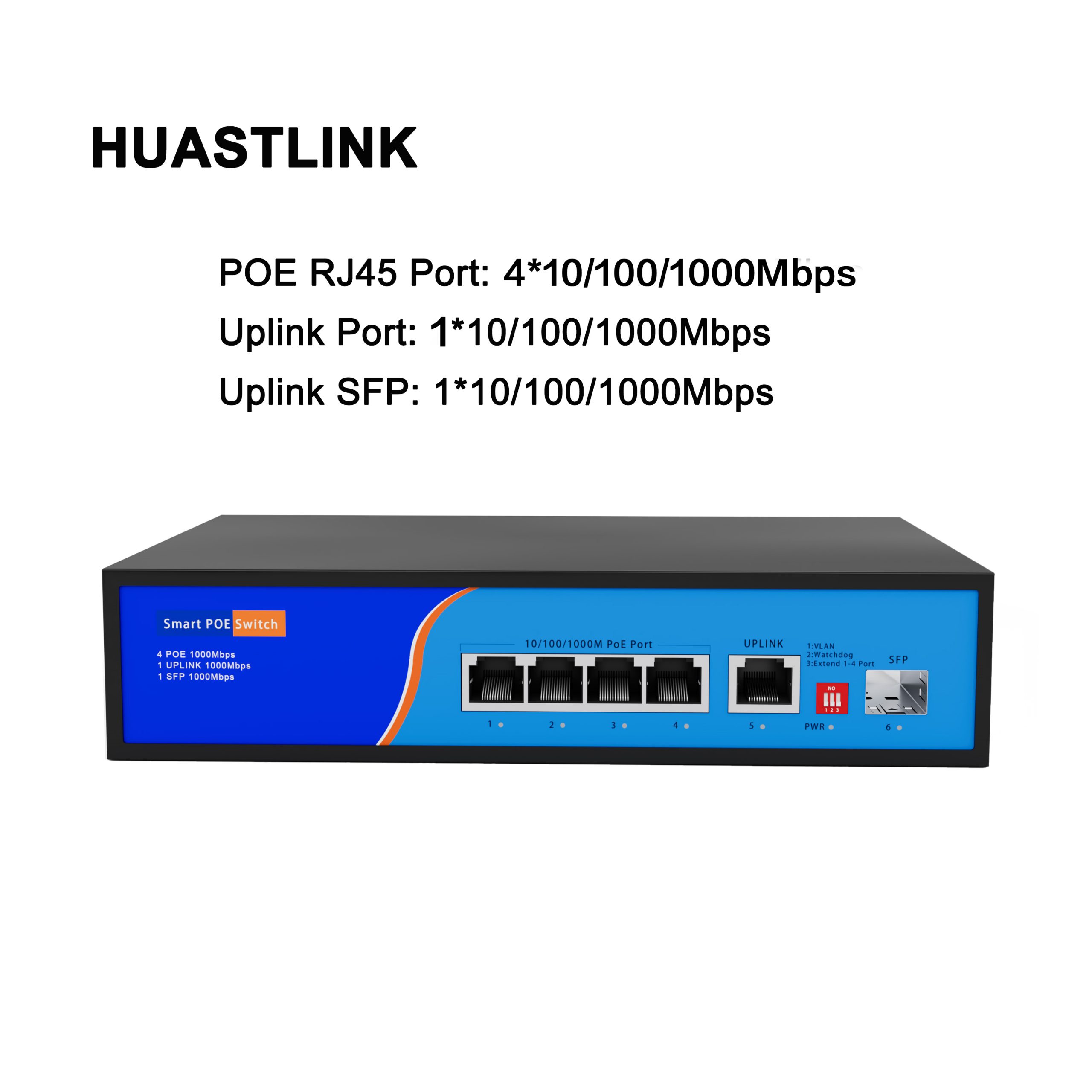 HC-G04011P 4 Port Full Gigabit POE Switch with 1 Gigabit Uplink Port 1 SFP Port - Image 5