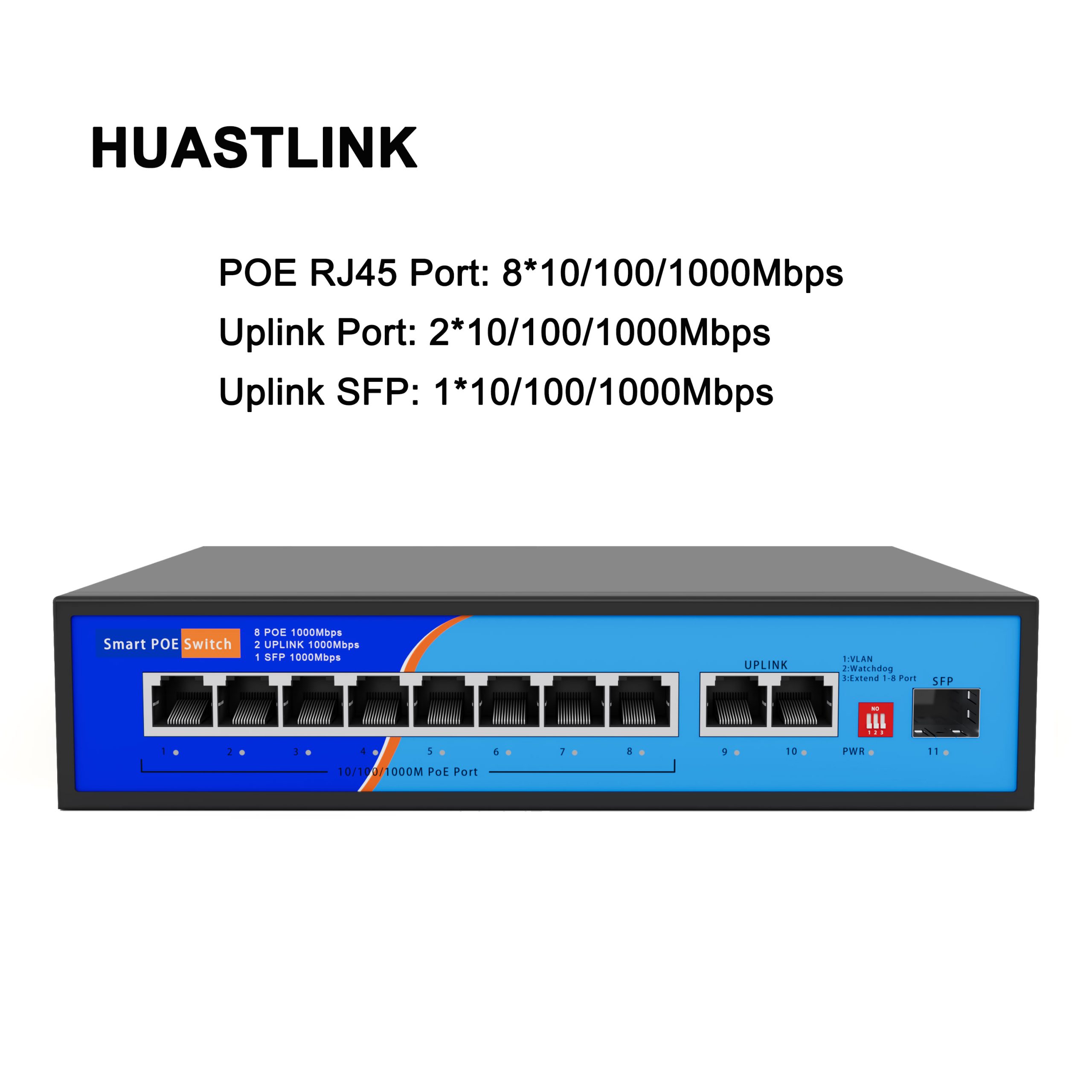 HC-G08021P 8 Port Full Gigabit POE Switch with 2 Uplink Port 1 SFP Port - Image 4